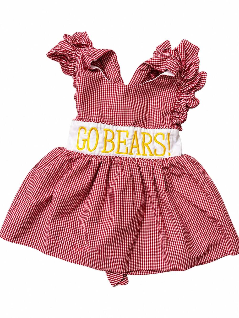 Smockingbird Go Bears Gingham Bubble Dress Size 2T